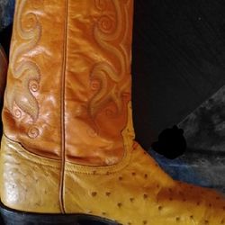 Ostrich Skin Cowboy Boots 