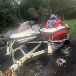 2 Jets Skis And Trailer 