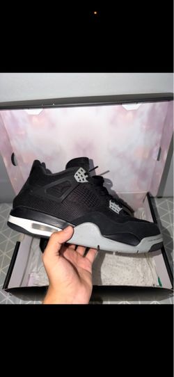 Air Jordan 4 Black Canvas Sneakers