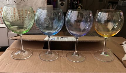 COLORED BOWL WINE GLASSES