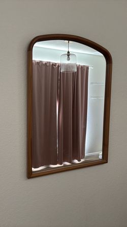 Arched wood mirror