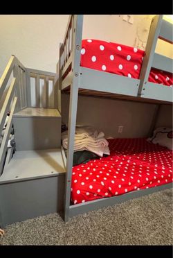 Bunk beds with stairs and slide