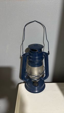 Blue Metal Oil Lantern with battery