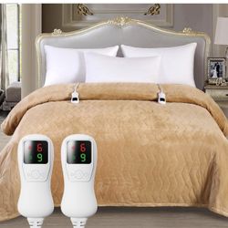 Electric Blanket Queen Size 84"x90", Heating Blanket, Soft Flannel Heated Blanket, 9 Heating Levels,1-9 Hours Auto Off, Fast Heating, Overheat Protect