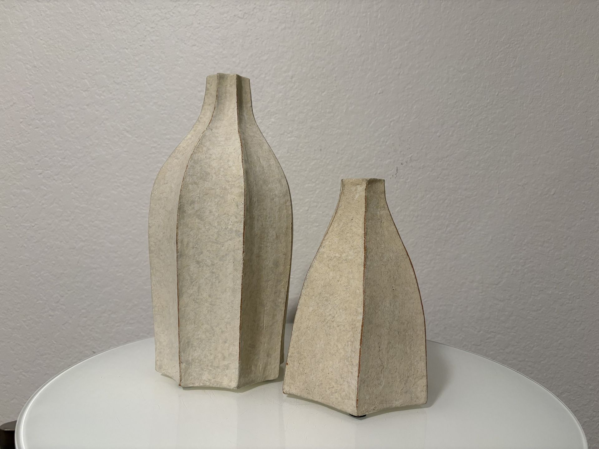 Set of Two Decorative Vases Natural Cream MCM