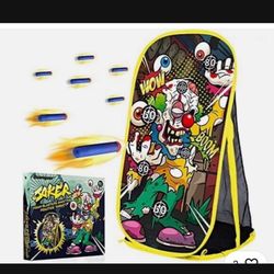 Quanquer Shooting Practice Target for Nerf Gun - Clown Shooting Target Toy with Net - Ideal Christmas Toy Gifts for Boys Girls Indoor Outdoor Activity