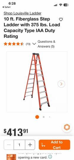 Louisville ladder 10 -375 pounds , Retail  $400