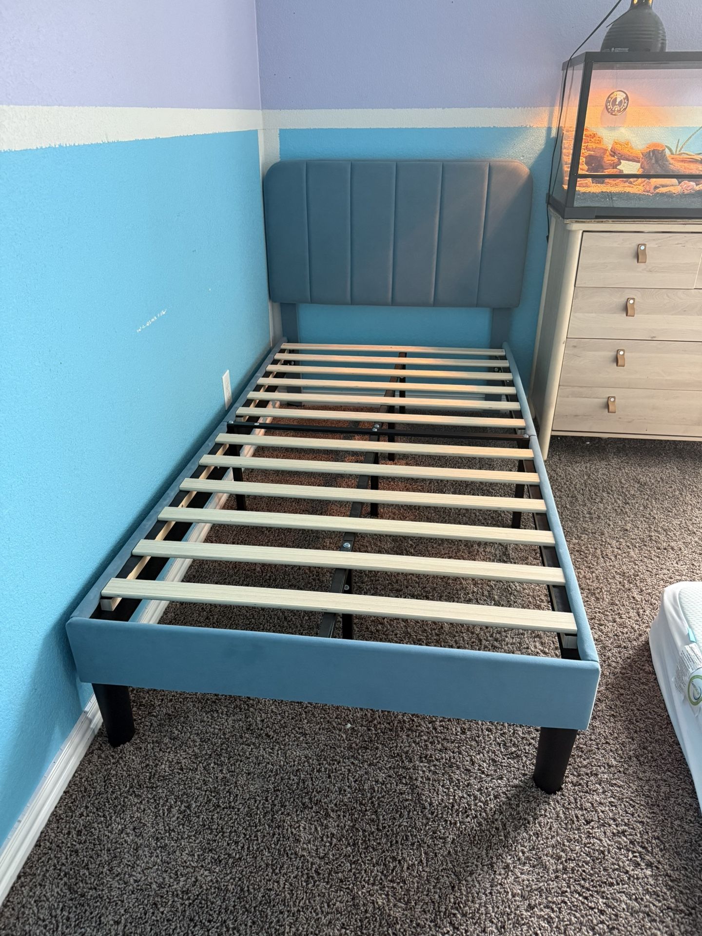 Upholstered twin bed frame