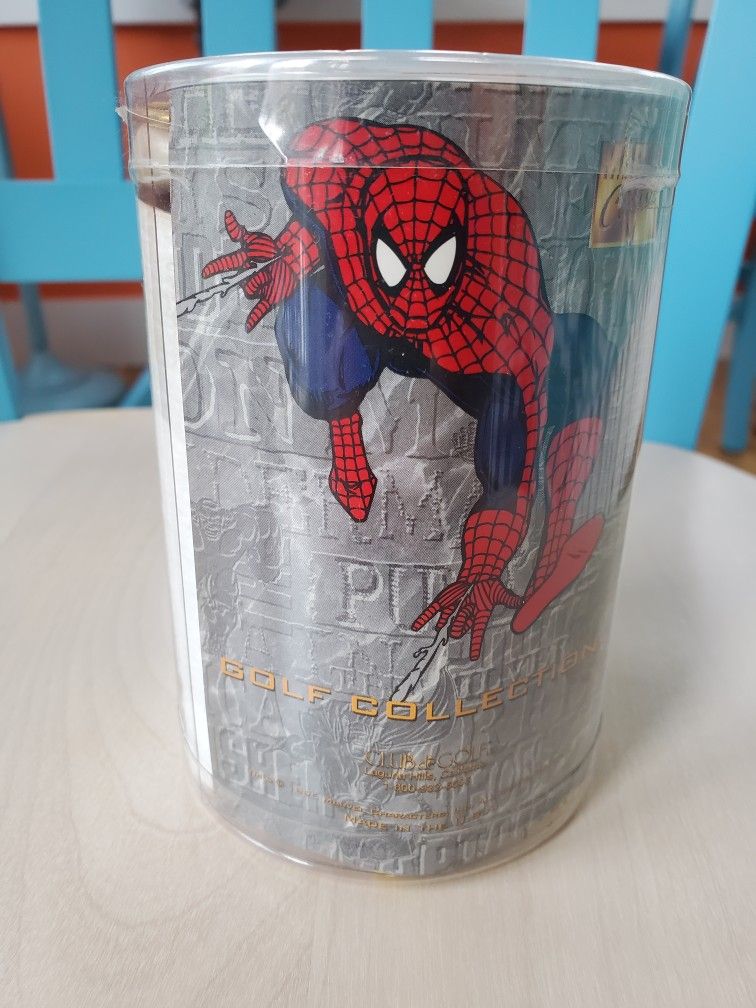 Retro Spider-Man Golf Kit. New, Unopened.