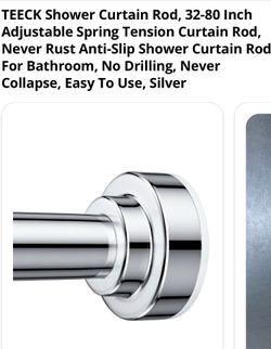 Chrome bathroom shower curtain rod 32”-80” new
