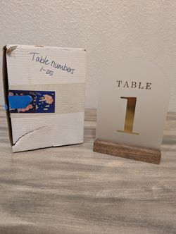 Acrylic / Wood Table numbers 1-25
