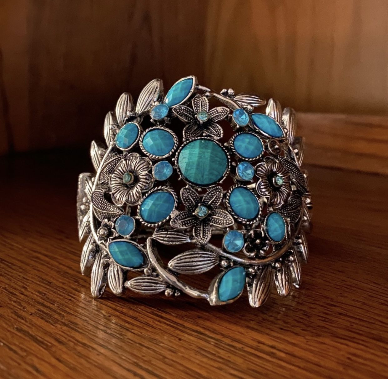 Ornate Statement Hinge Cuff Bracelet