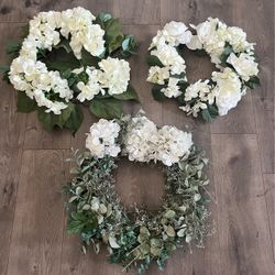 Set of 3 Faux Floral Hydrangeas Elopoycos Wreaths