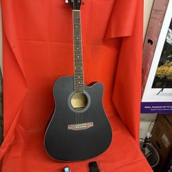 Full Size Black Country Acoustic Guitar with Capo and Accessories $140 Firm