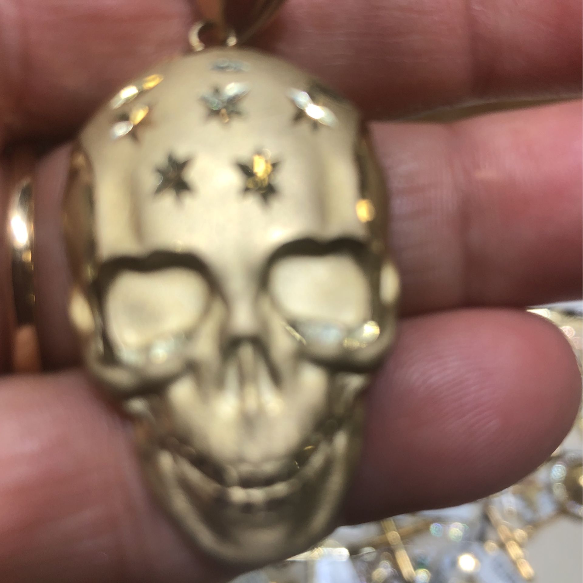 10kt yellow Gold SKULL 💀 Pendent
