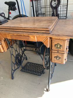 Antique Singer Sewing Machine and Flat Iron