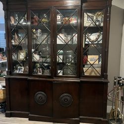 Beautiful Antique Hutch W/glass Doors