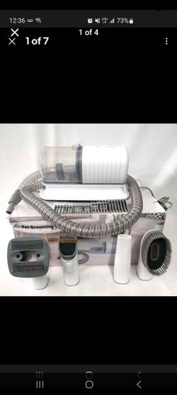 Dog Grooming Vacuum PV01 - 1.5L Dust Bin - Pet Hair Clipper Kit - White & Gray