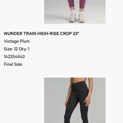 (2) Lululemon Leggings Brand New With Tags Size 10 And Size 12 for Sale in  Miami, FL - OfferUp
