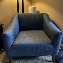 2 Matching Blue Club Chairs