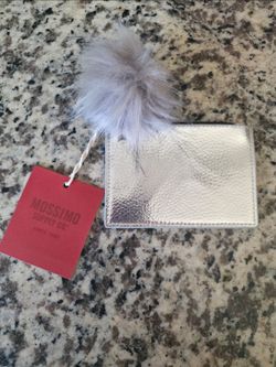 Mossimo Supply Co  silver zip top card  case