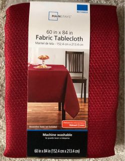 2 Mainstays Red Fabric Tablecloth 60x84 in