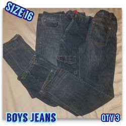 Boys Jeans, Size 16, QTY 3