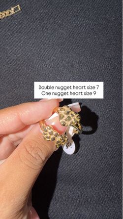 Double heart nugget ring - gold plated