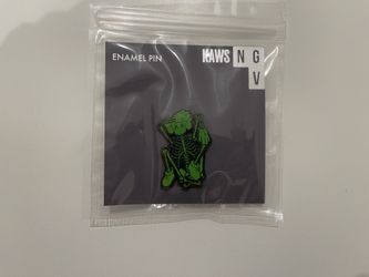 KAWS Skeleton Enamel Pin Green (NGV Australia)