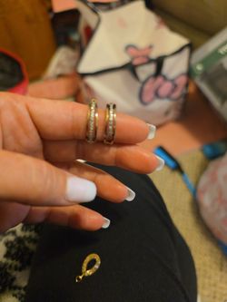 Gold Hoop Earrings with Crystal Accents