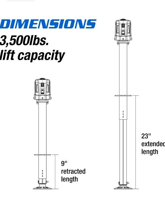 POLESTAR 12V DC 3500 lbs. Power A-Frame Electric Tongue Jack for for RV, Travel Trailer Camper