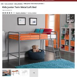 Junior Twin Metal Loft Bed(Slight Damage See Pic #2