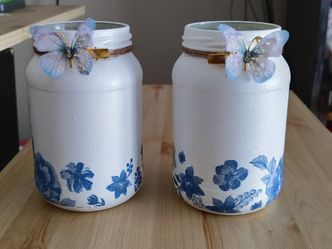 Hand-painted Mason Jars