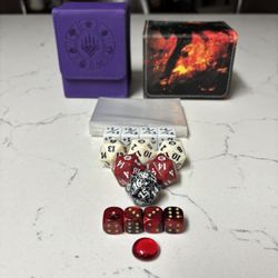 MTG Commander Bundle – 2 Deck Boxes + Dice Set + 50 Sleeves | EDH Ready Kit