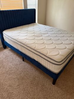 Queen size bed frame and mattress
