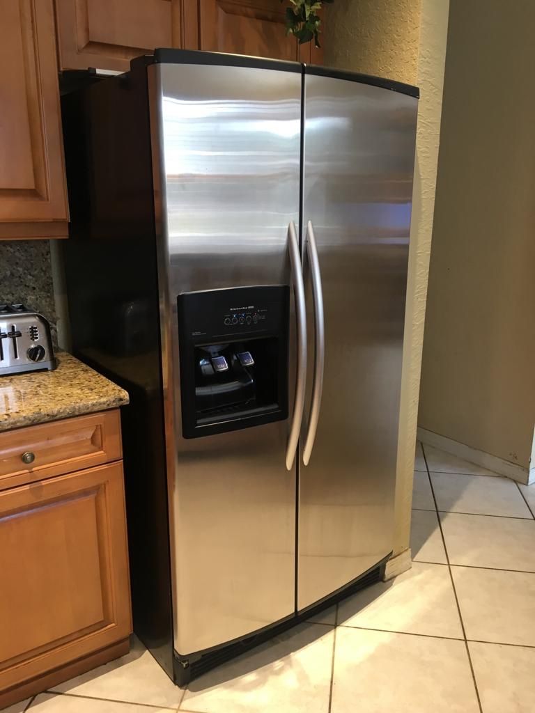 KitchenAid.. 25 cu.. stainless steel.. Refrigerator/ Freezer. Original cost was $ 2500