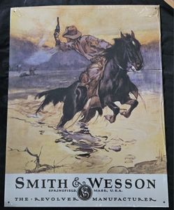 Smith and Wesson Tin Sign