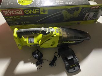 RYOBI ONE+ 18V Lithium-Ion Cordless EVERCHARGE Hand Vacuum Kit with Wall Adaptor/Charger
