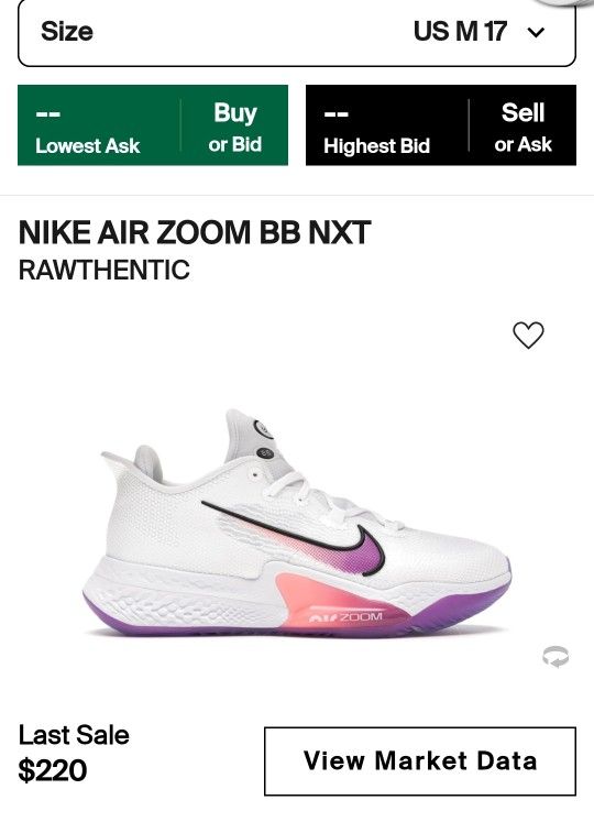 Nike Air Zoom BB NXT Size 17 Men's 