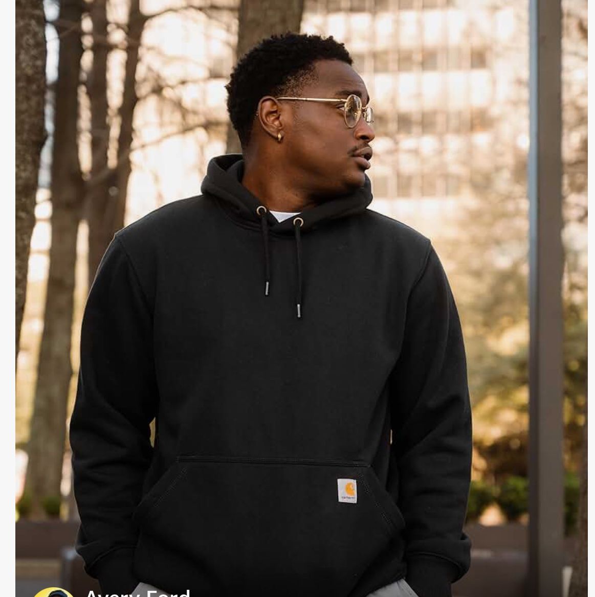 Carhartt Men's 3XL Tall Loose Fit Black Hoodie