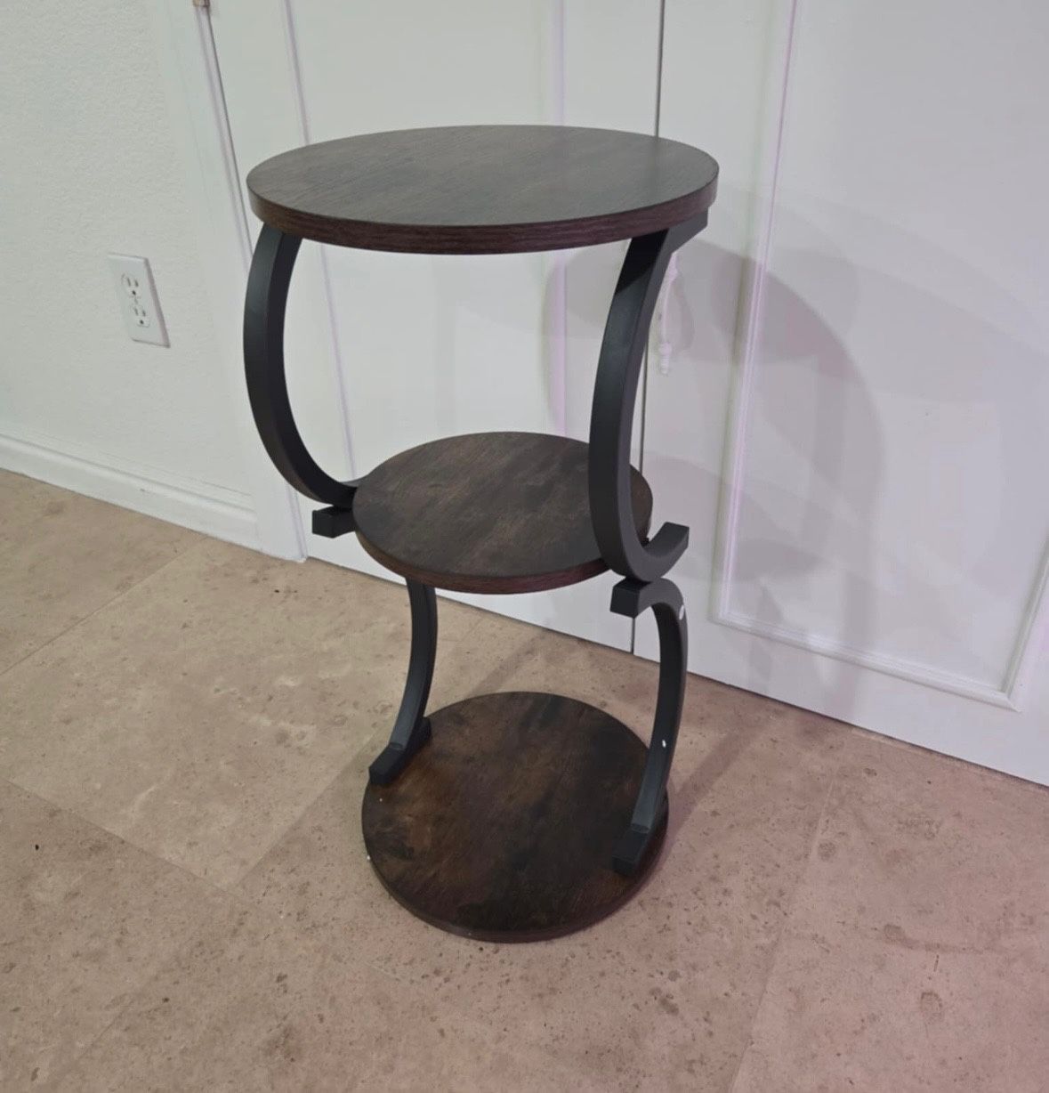Brand New S Shaped 3 Tier Round End Table 