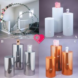 Circle Cylinder Backdrop Pedestal Stand Display Riser Plinth Wedding Party 24" / 30" / 36"