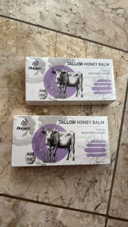 Beef Tallow for Skin – 2 Pcs Tallow and Honey Balm with Lavender Essential Oil, Beef Tallow for Face & Natural Tallow Face Moisturizer, Grass-Fed Tall