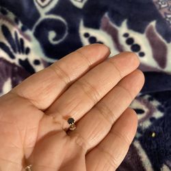 Real Silver Black Small Stud Earrings