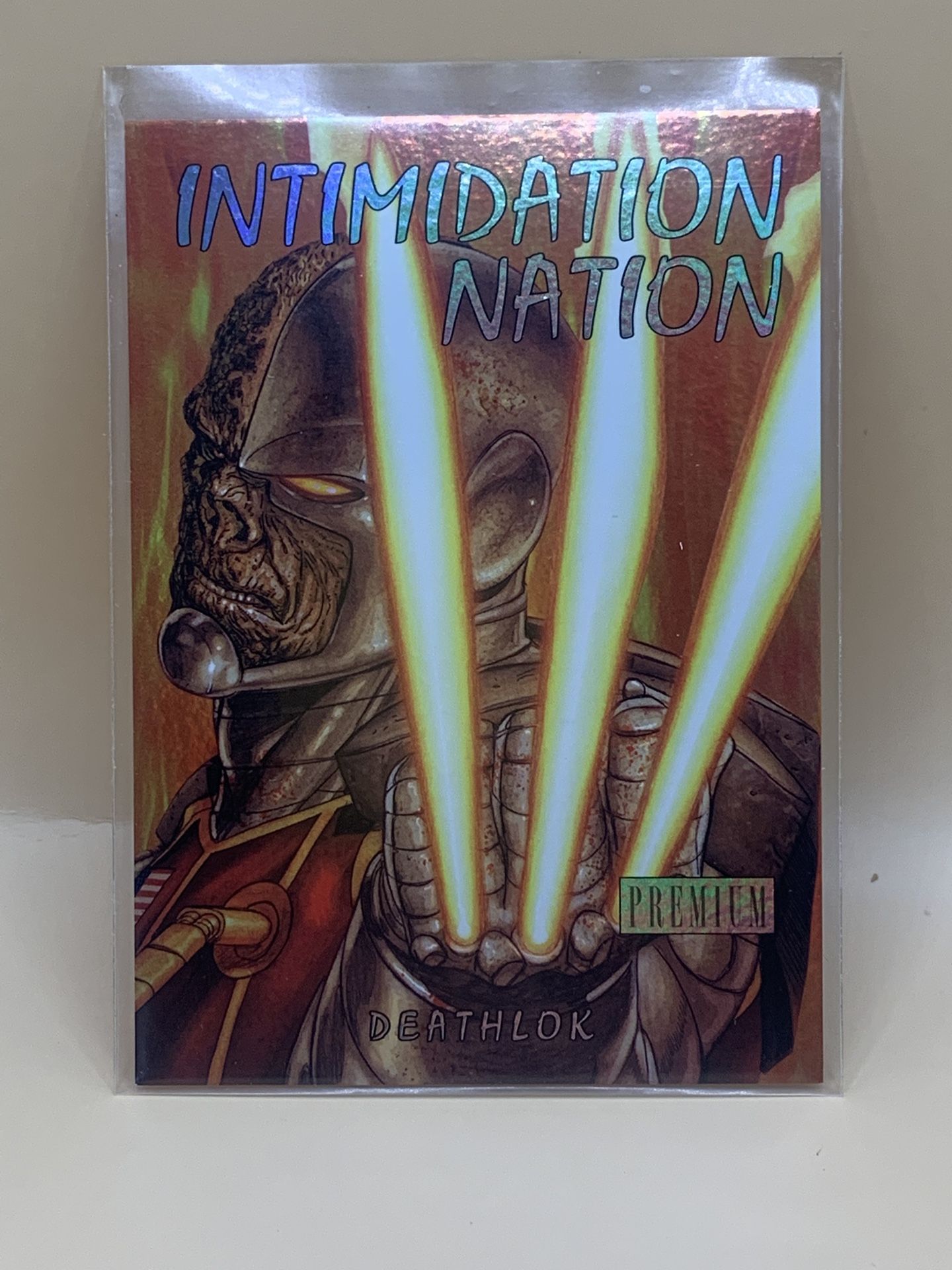 2013 Fleer Retro Marvel Intimidation Nation #2 Deathlok Odds 1:30