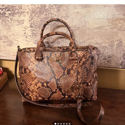 Michael Kors Parker Snake Embossed Leather Shoulder Bag