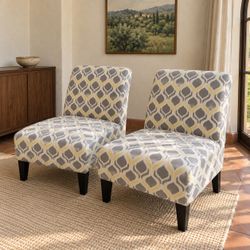 Pair of Patterned Accent Chairs – Delivery Available