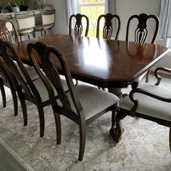 8 Person Dining Set with Hutch - solid wood