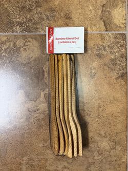 6pcs bamboo utensil set, new