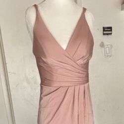 Faviana Pink  V-Neck Maxi Gown